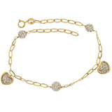 BRACCIALE CON SFERE E CUORI