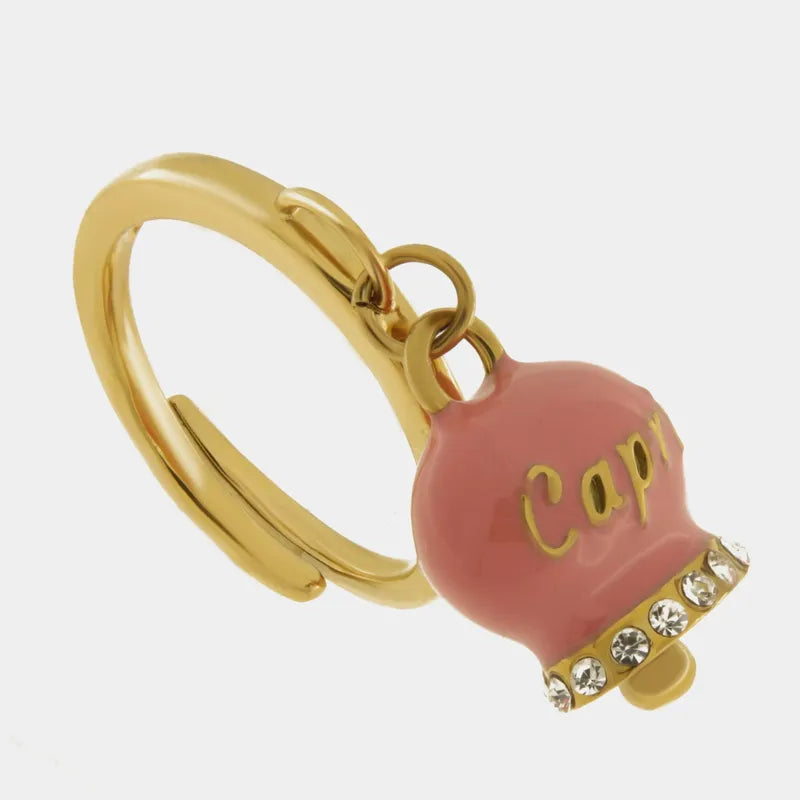 ANELLO CAPRI ORO E ROSA BIG
