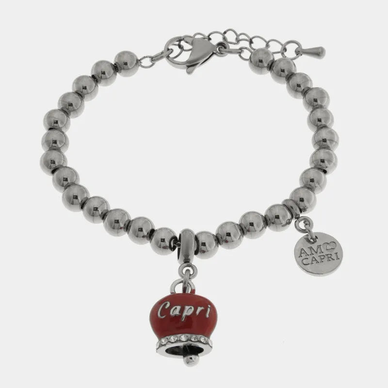 BRACCIALE CAPRI ROSSO PALLINATO