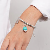 BRACCIALE CAPRI VERDE ACQUA PALLINATO