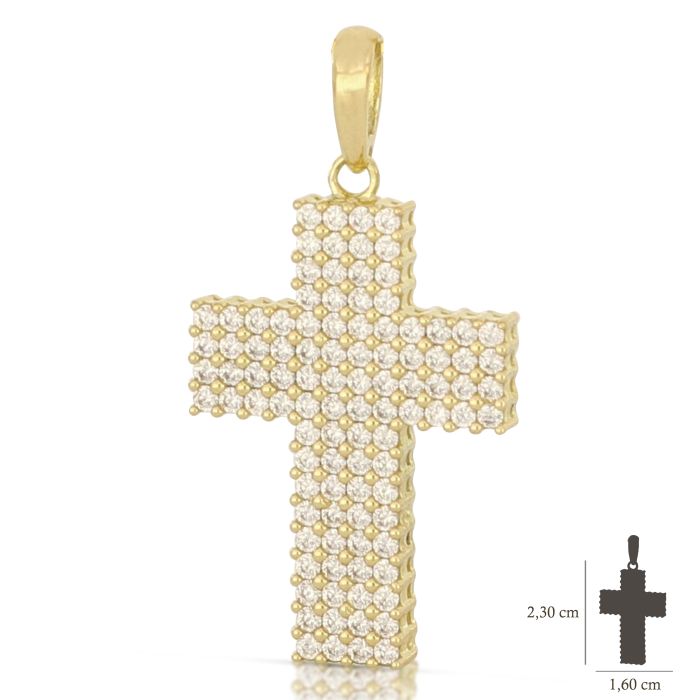 CROCE CON ZIRCONI 4 FILE DI ZIRCONI