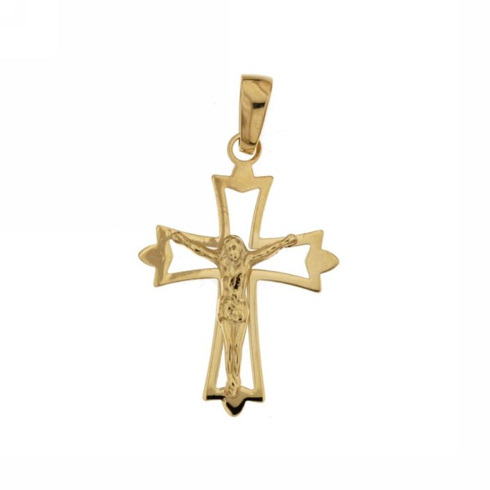 CROCE A LASTRA TRAFORATA CON CRISTO