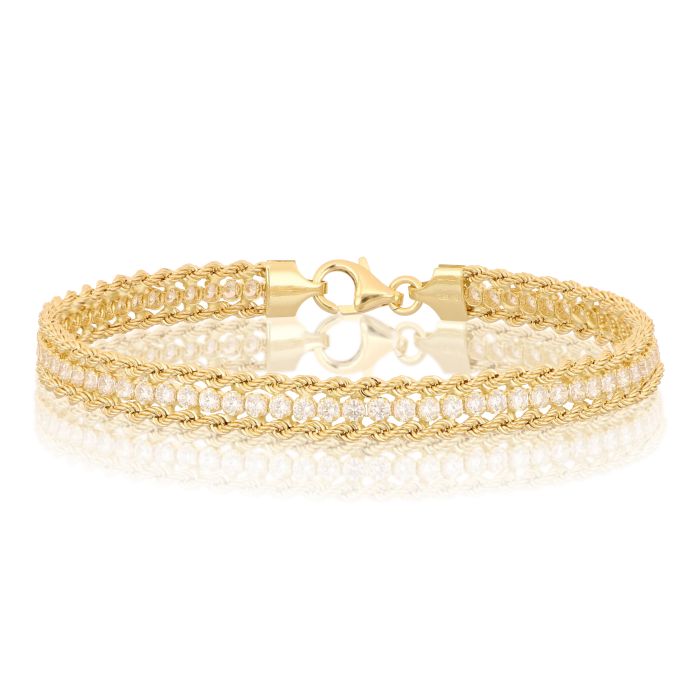 BRACCIALE CON FUNETTA 2 FILI CON TENNIS