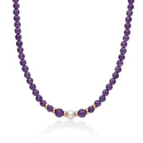 Collana Donna Miluna In Argento Perle Ametista