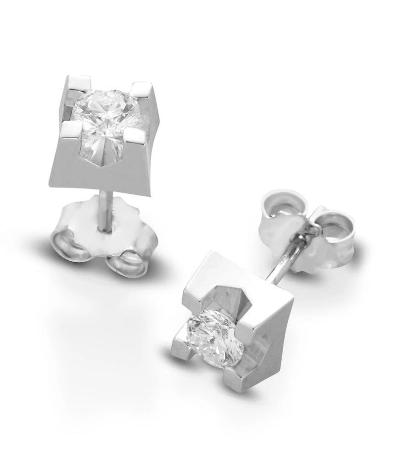 ORECCHINI PUNTO LUCE IN ORO BIANCO