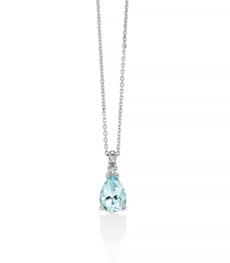 COLLANA MILUNA ACQUAMARINA E DIAMANTI