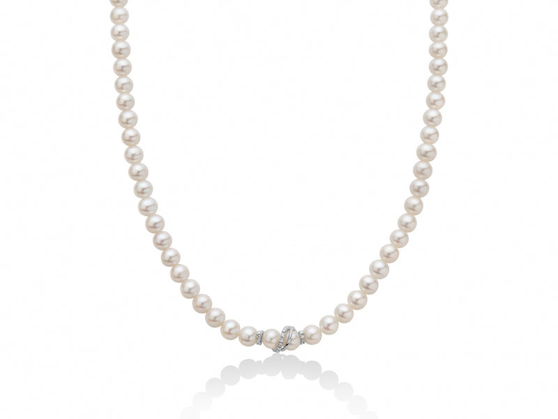 COLLANA PERLE MILUNA IN ORO BIANCO