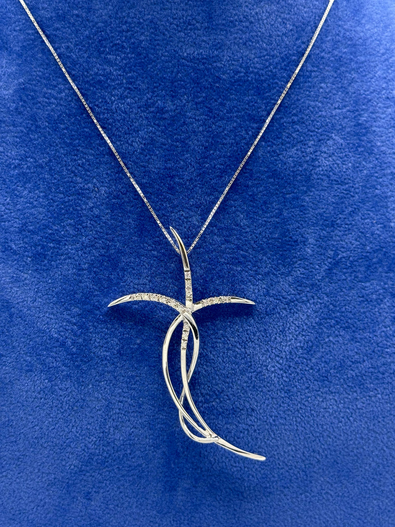 COLLANA CON CROCE ROSA