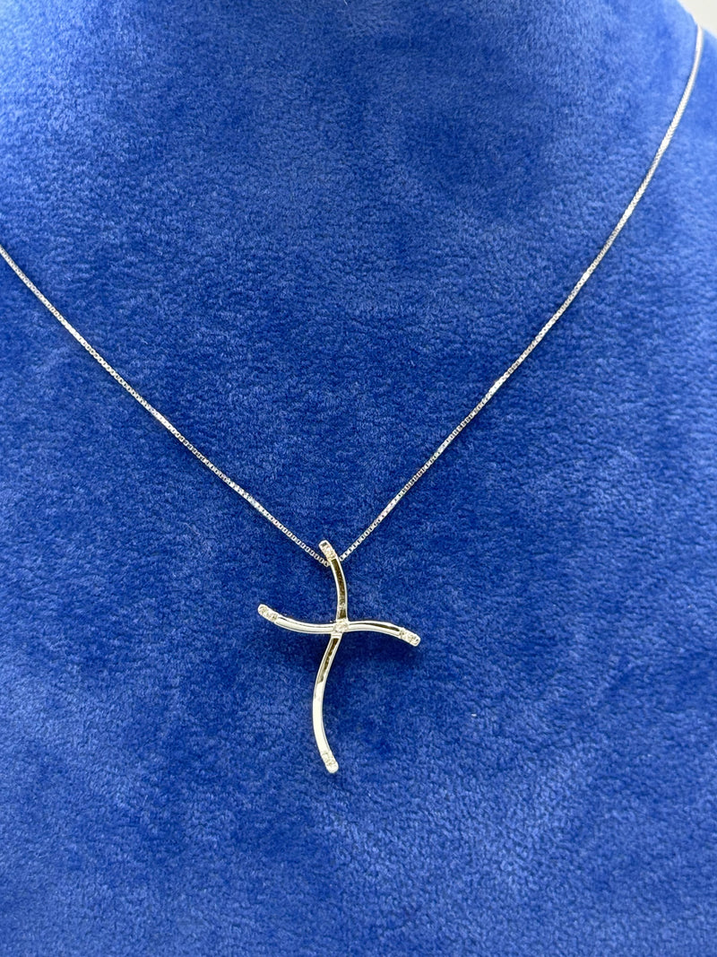 COLLANA CON CROCE ONDULATA